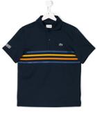 Lacoste Kids Striped Polo Shirt - Blue