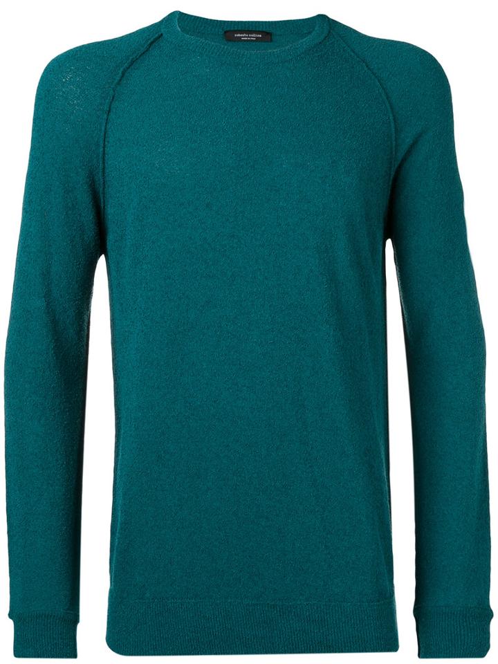 Roberto Collina - Ribbed Trim Sweatshirt - Men - Cotton/polyamide - 52, Green, Cotton/polyamide