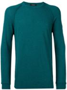 Roberto Collina - Ribbed Trim Sweatshirt - Men - Cotton/polyamide - 52, Green, Cotton/polyamide