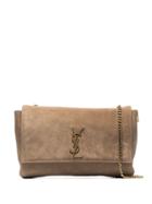 Saint Laurent Beige Kate Reversible Suede Leather Shoulder Bag -