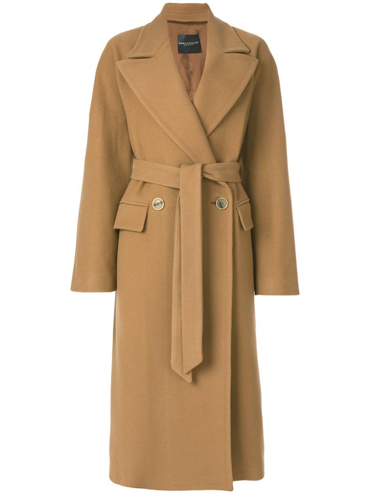 Erika Cavallini Double Breasted Coat - Nude & Neutrals
