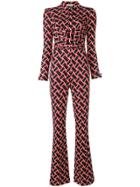 Dvf Diane Von Furstenberg Vintage Wave Retro Print Jumpsuit - Black