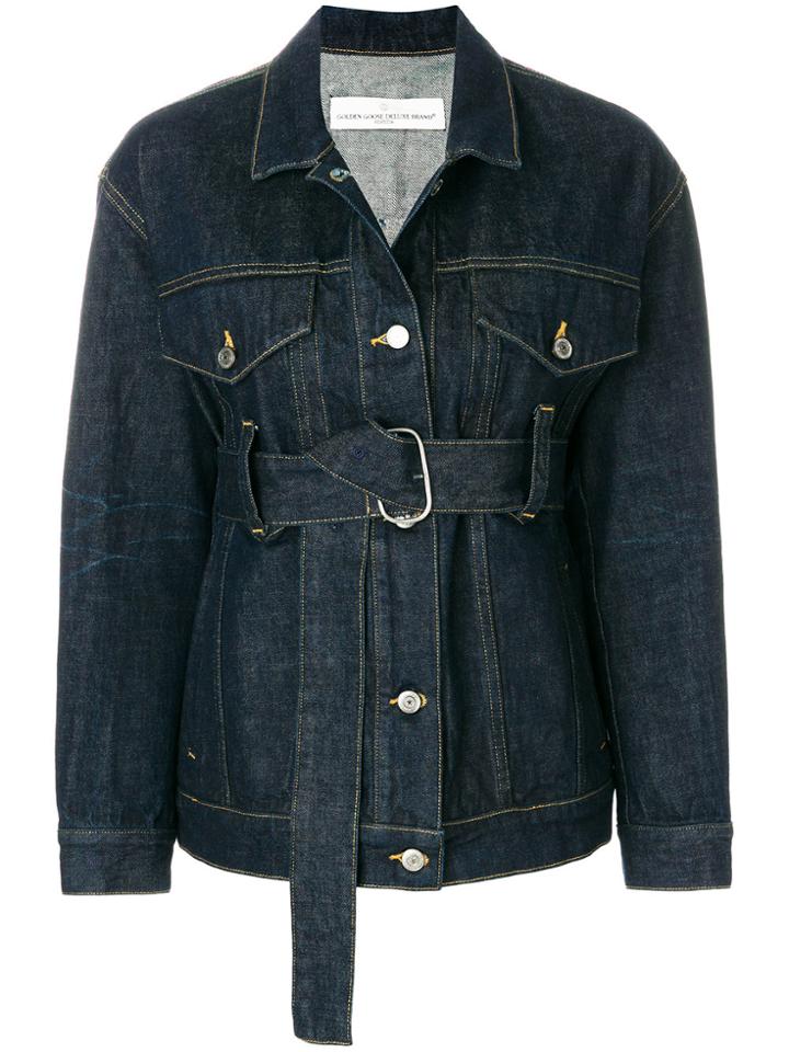 Golden Goose Deluxe Brand Belted Denim Jacket - Blue