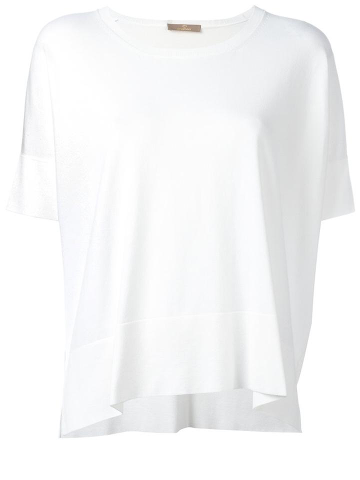 Cruciani - Boxy Knitted Top - Women - Polyester/viscose - 42, White, Polyester/viscose