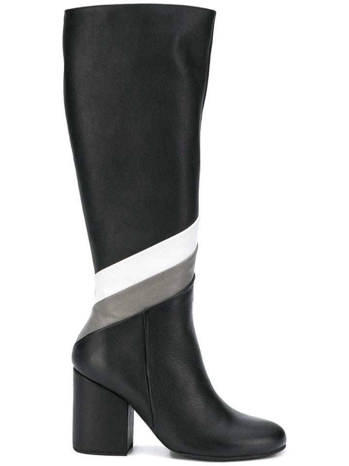 Paloma Barceló Striped Knee-length Boots - Black
