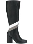 Paloma Barceló Striped Knee-length Boots - Black