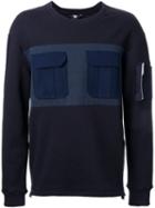 General Idea Front Pockets Sweatshirt, Men's, Size: 48, Blue, Cotton/polyester