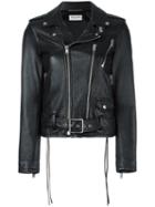 Saint Laurent Classic Motorcycle Jacket, Women's, Size: 40, Black, Lamb Skin/cupro/cotton