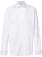 Canali Pinstripe Fitted Shirt - White