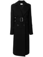 Mugler Button Up Belted Trench Coat - Black