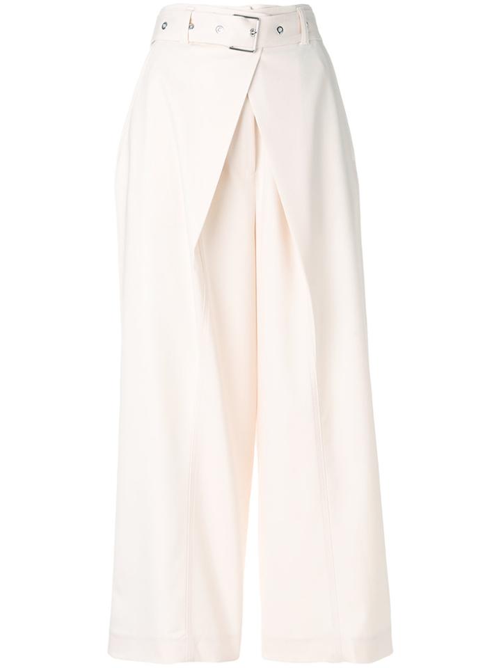 Proenza Schouler Wrap Pleat Buckled Trousers - Nude & Neutrals