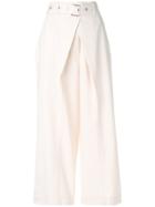 Proenza Schouler Wrap Pleat Buckled Trousers - Nude & Neutrals