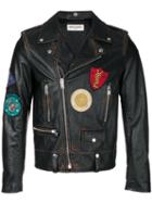 Saint Laurent - Classic Multi-patch Motorcycle Jacket - Men - Calf Leather - 48, Black, Calf Leather