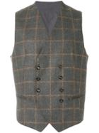 Tagliatore Checked Slim-fit Waistcoat - Grey