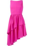Osman Asymmetric Ruffled Dress, Women's, Size: 8, Pink/purple, Wool