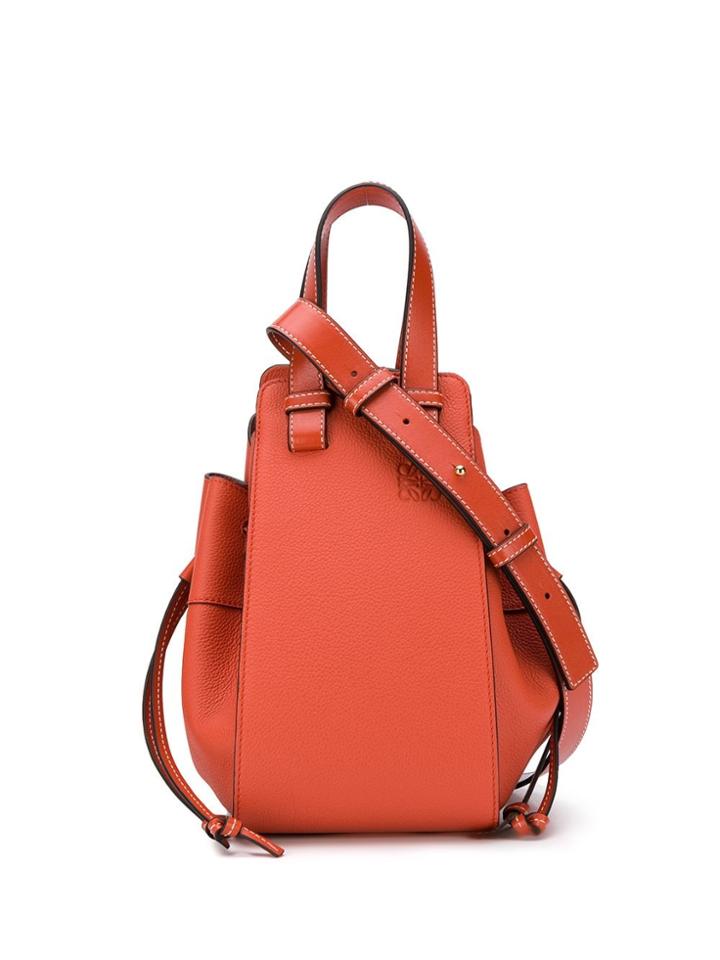 Loewe Small Hammock Drawstring Bucket Bag - Orange