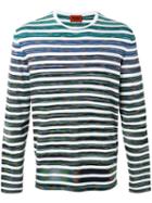 Missoni - Round Neck Striped Sweater - Men - Cotton - 48, White, Cotton