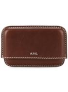 A.p.c. Stitch Detail Card Case - Brown