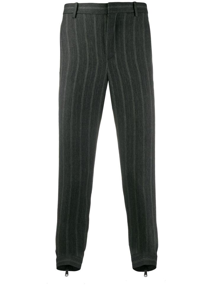 Neil Barrett Striped Cropped Trousers - Grey