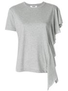 Msgm Ruffle Trim T-shirt - Grey