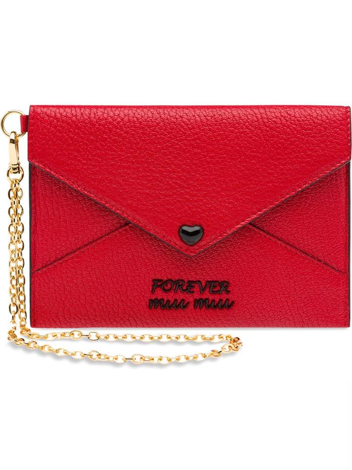 Miu Miu Madras Envelope Walllet - Red