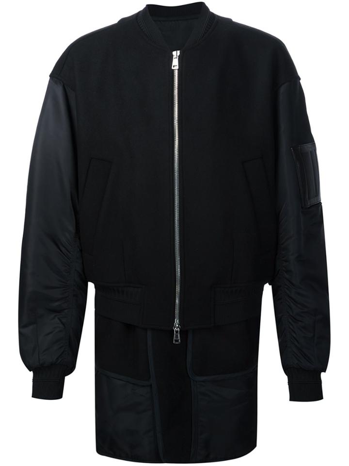 Juun.j Zipped Bomber Jacket - Black
