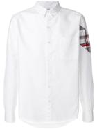Moncler Plaid Patch Sleeve Button Down Shirt - White