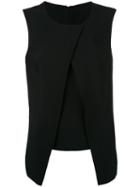 Eleventy - Folded Front Blouse - Women - Spandex/elastane/viscose - 42, Black, Spandex/elastane/viscose