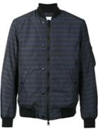F.s.z Striped Bomber Jacket, Men's, Size: Medium, Blue, Feather Down/polyester