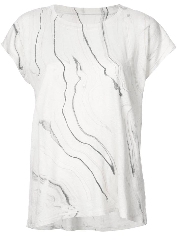 Raquel Allegra Marble Printed T-shirt - Nude & Neutrals