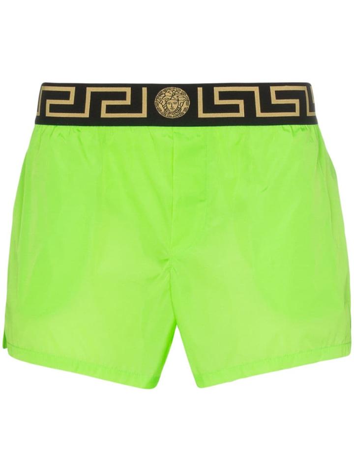 Versace Logo Waist Swim Shorts - Green