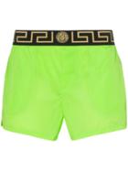 Versace Logo Waist Swim Shorts - Green