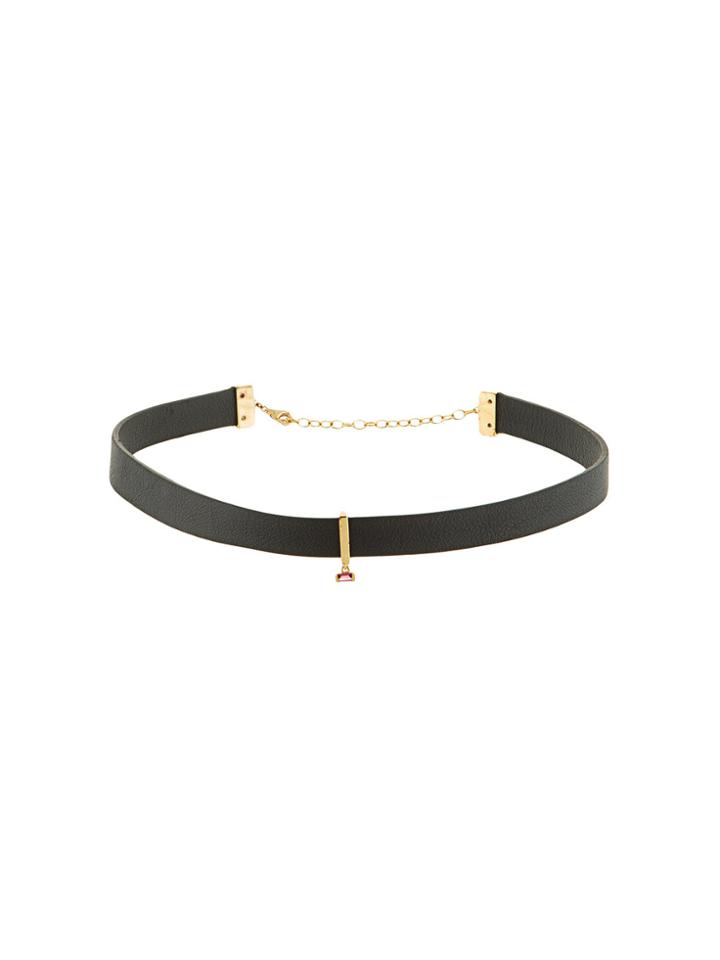 Ruifier Gold Plated Charm Choker - Black