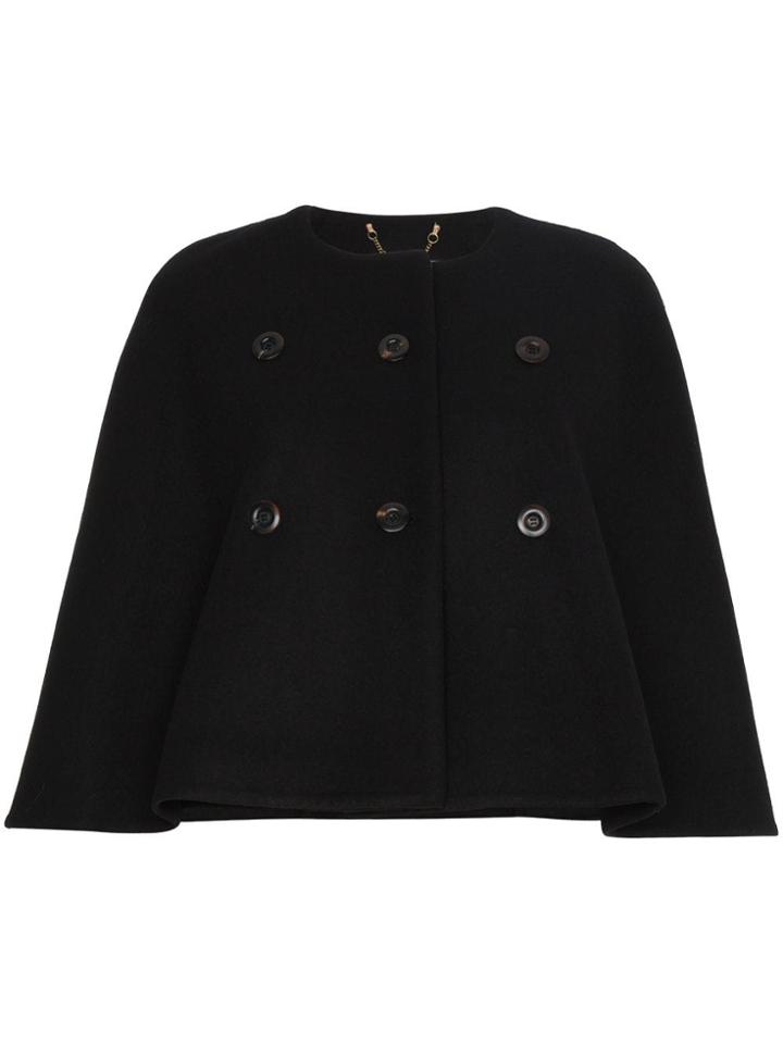 Chloé Cashmere Double Breasted Cape - Black