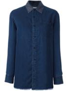 Rag & Bone /jean Contrasting Collar Denim Shirt, Women's, Size: Small, Blue, Tencel