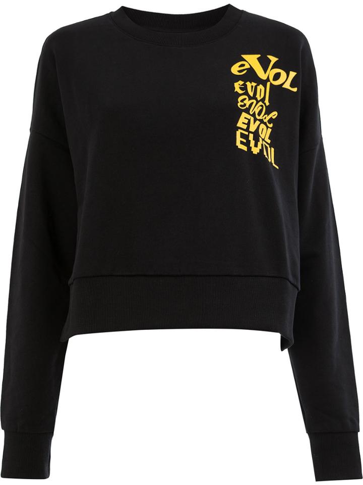 Aalto Print Detail Sweatshirt - Black