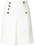 Elisabetta Franchi Button Skirt - White