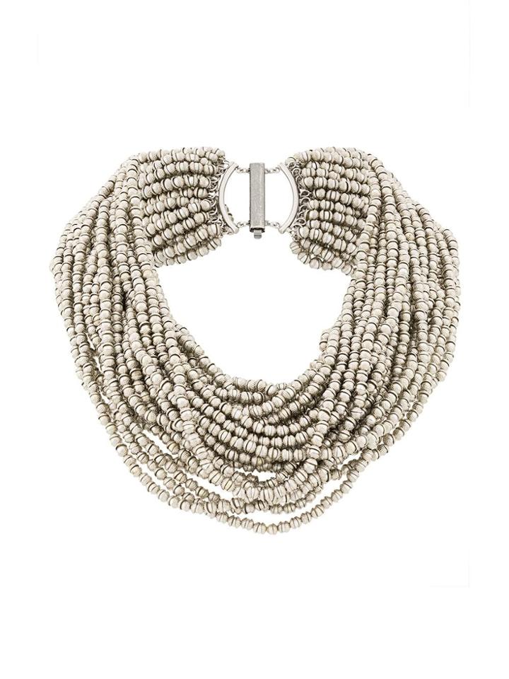 Marc Le Bihan Multiple Beads Necklace - Silver