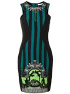 Versace Collection Striped Fitted Dress - Black