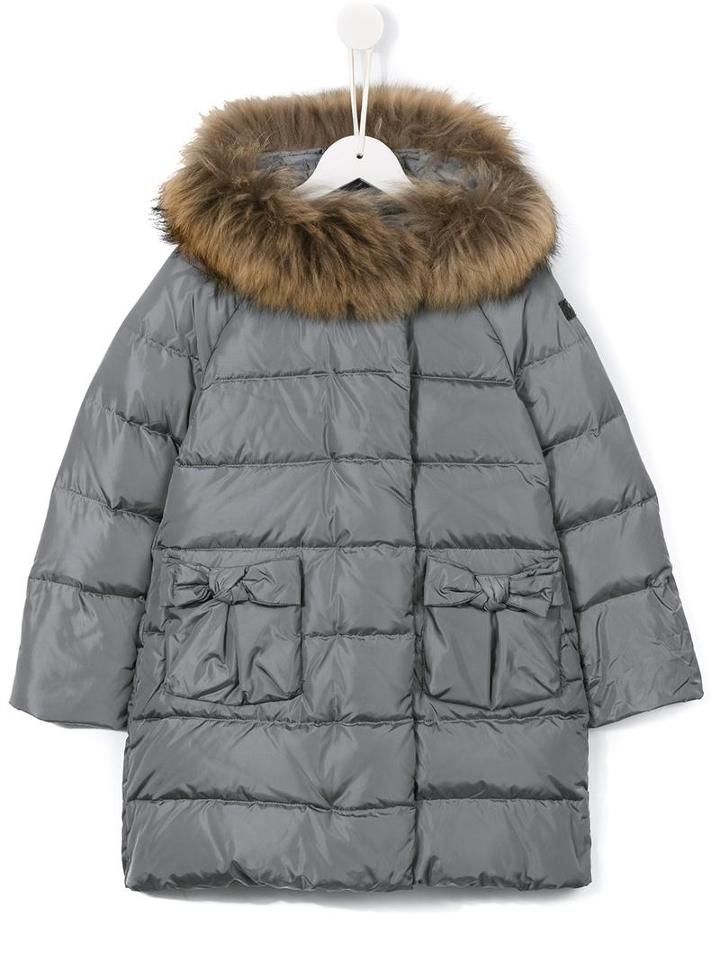 Il Gufo Hooded Padded Coat, Girl's, Size: 12 Yrs, Grey