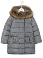 Il Gufo Hooded Padded Coat, Girl's, Size: 12 Yrs, Grey