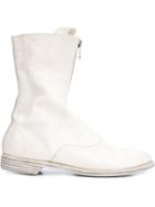 Guidi Front Zip Army Boots - White