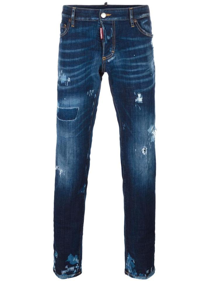Dsquared2 - Distressed Slim-fit Jeans - Men - Cotton/spandex/elastane - 50, Blue, Cotton/spandex/elastane