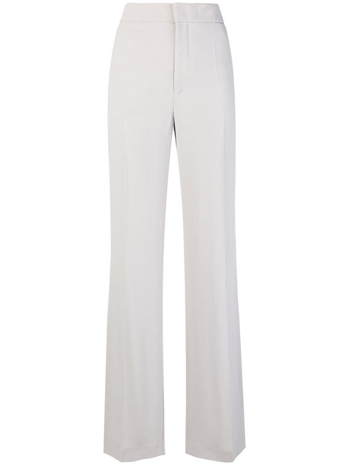 Joseph High Waisted Flared Trousers - Grey