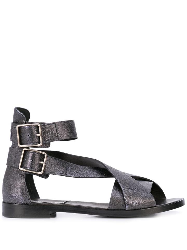 Alberto Fermani Crossover Strap Sandals - Black