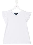 Ralph Lauren Kids Embroidered Sleeves T-shirt, Girl's, Size: 14 Yrs, White