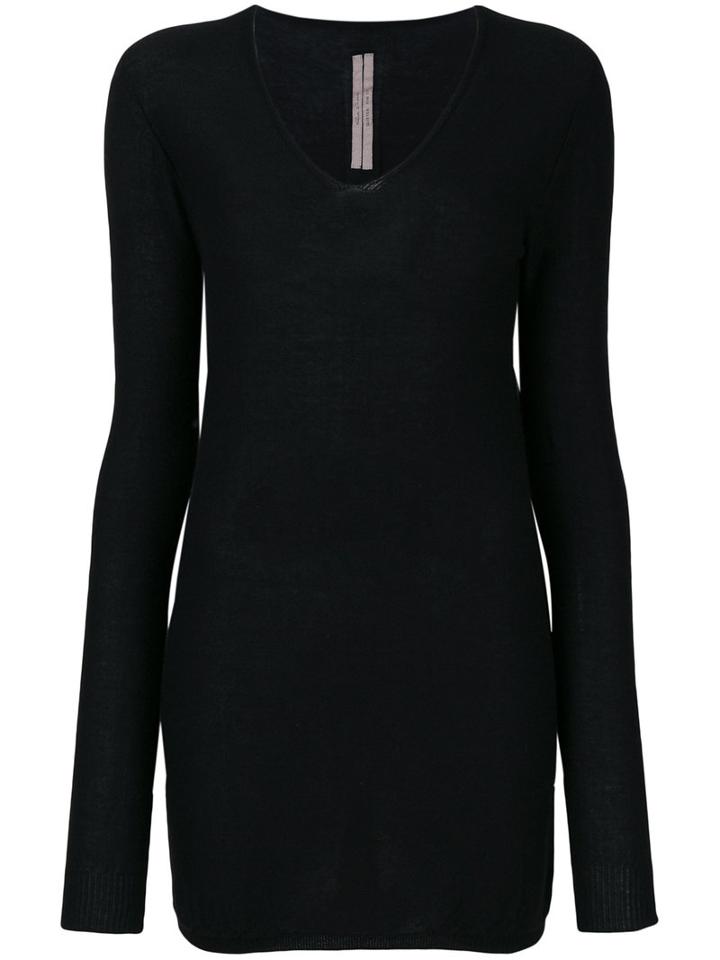 Rick Owens - V-neck Jumper - Women - Cashmere - M, Black, Cashmere