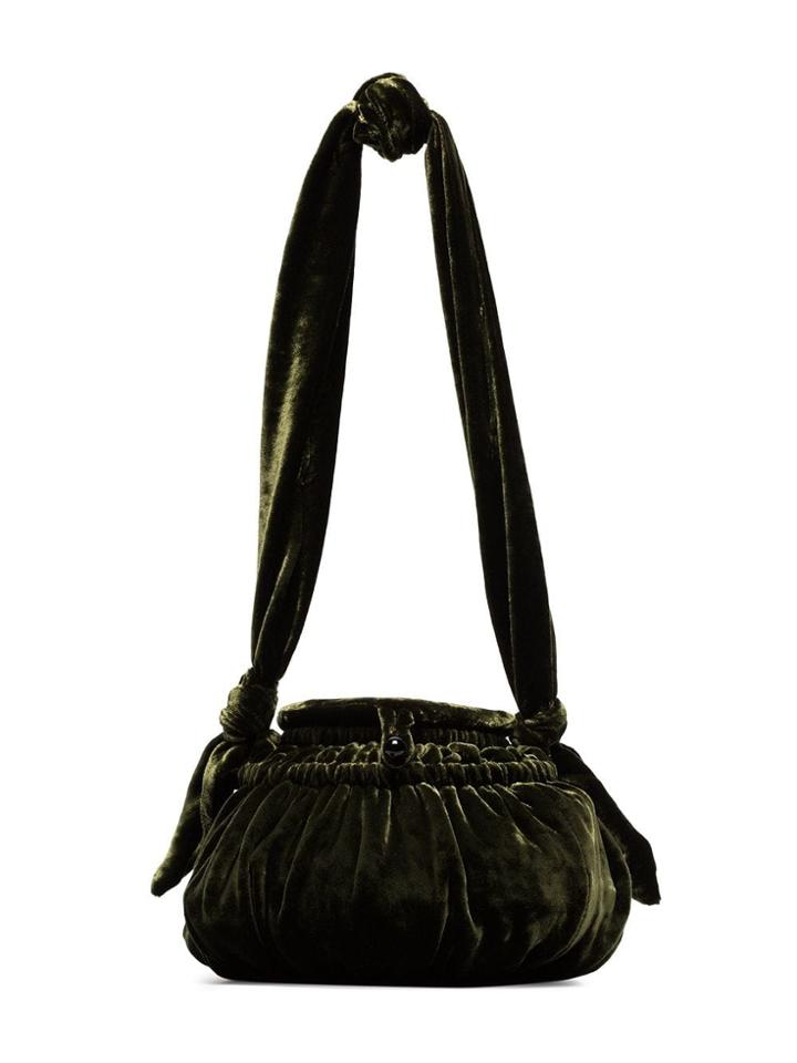 Cult Gaia Joana Green Velvet Basket Bag