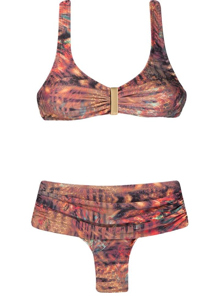 Lygia & Nanny Printed Bikini Set, Women's, Size: 44, Brown, Polyamide/spandex/elastane