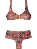 Lygia & Nanny Printed Bikini Set, Women's, Size: 44, Brown, Polyamide/spandex/elastane